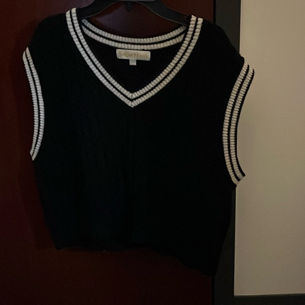 Black and White Sweater Vest